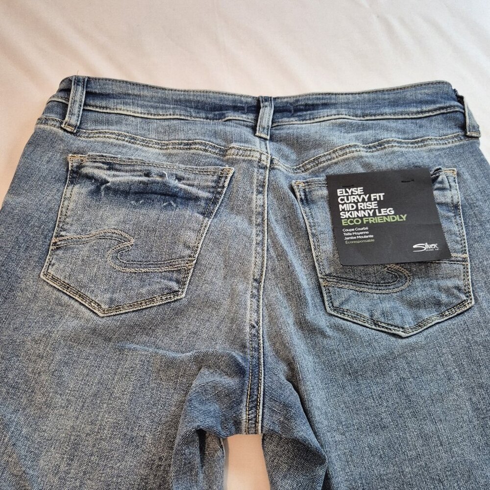 Silver Jeans Women's Jeans Size 28 L 29 Elyse Curvy Fit Mid Rise Skinny Leg  (62 - Picture 14 of 14